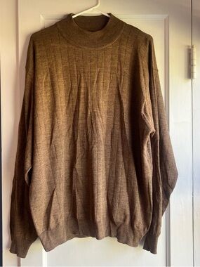 Men's Brown Ribbed Turtleneck Sweater made in Italy